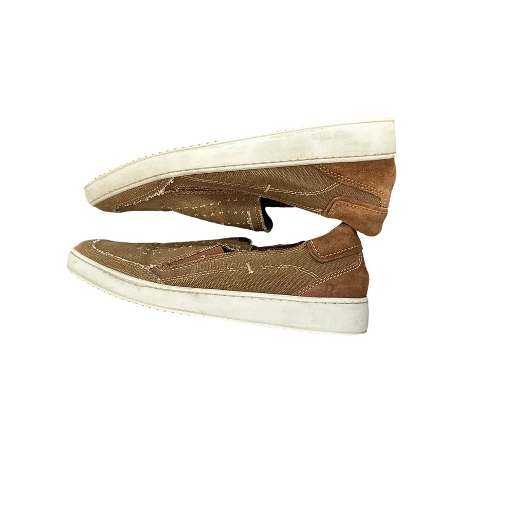 Roan by Bed‎ Stu Kayson Mens 11 Tan Brown Canvas Slip On Sneakers Loafers